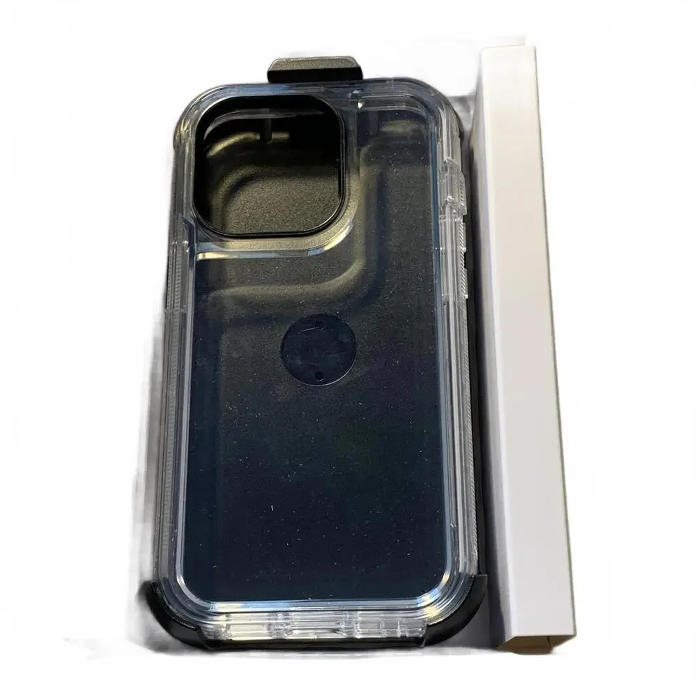onn Rugged Phone Case with Holster and Rotating Clip for iPhone 14 Pro and 13Pro